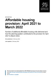 Affordable Housing Provision April To March The