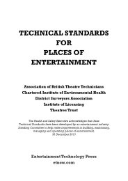 Technical standards for places of entertainment (Reprinted with revisions 1 July 2020) (Awaiting copyright clearance for latest edition)