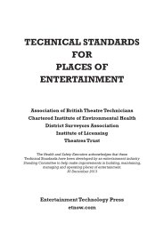 Technical standards for places of entertainment (New edition July 2022)
