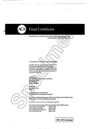 Final certificate. Intended for use with the ACA form of building agreement 1982. 2nd edition 1984 (1990 revision)