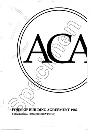 Form of building agreement 1982. 3rd edition 1998 (2003 revision)