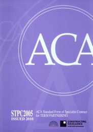 STPC2005 (issued 2010). ACA Standard form of specialist contract for term partnering