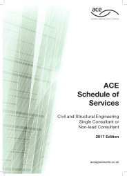 ACE Schedule of services. Civil and structural engineering. Single consultant or non-lead consultant. 2017 edition