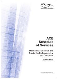 ACE Schedule of services. Mechanical electrical and public health engineering. Lead consultant. 2017 edition