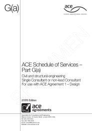 Schedule of services to be undertaken by a single consultant or non-lead consultant. Civil and structural engineering (Includes amendment sheets dated June 2009 and May 2015) (Withdrawn)