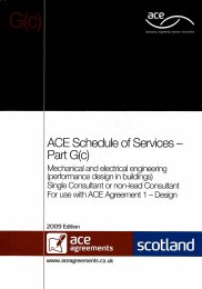 Schedule of services - Part G(c): Mechanical and electrical engineering (performance design in buildings) - Single consultant or non-lead consultant (Includes amendment sheet dated: May 2015) (Withdrawn)