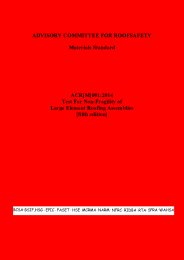 ACR [M] 001:2014 Test For non-fragility of large element roofing assemblies. 5th edition (red book)