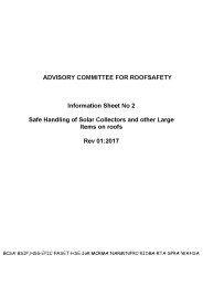 Safe handling of solar collectors and other large items on roofs. Rev 01:2017