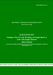 ACR [CP] 002:2017: Guidance note for safe working on fragile roofs or roofs with fragile elements. Covering the designing, planning and carrying out of inspection, maintenance, repair and refurbishment work (green book)