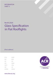 Glass specification in flat rooflights. Rev 05:2020