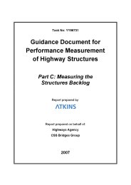 Guidance document for performance measurement of highway structures. Part C: Measuring the structures backlog