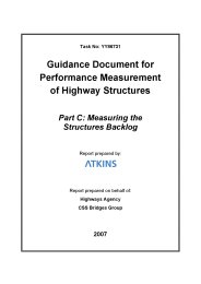 Guidance document for performance measurement of highway structures. Part C: Measuring the structures backlog