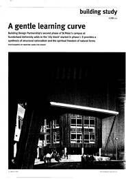 Gentle learning curve. St Peter's campus, University of Sunderland. AJ 27.3.97