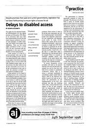 Delays to disabled access. AJ 10.09.98