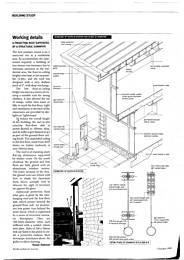 Projecting roof supported by a structural downpipe. AJ 01.10.98