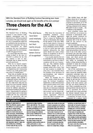 Three cheers for the ACA. AJ 03.09.98