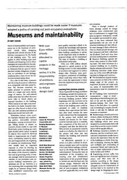 Museums and maintainability. AJ 17/24.12.98