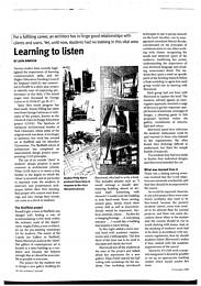 Learning to listen. AJ 15.10.98