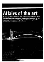Affairs of the art. The Lowry, Salford Quays. AJ 06.07.2000