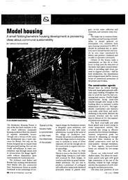 Model housing. Hockerton Housing Project, Nottinghamshire. AJ 15.07.99