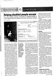 Helping disabled people escape. AJ 15.04.99