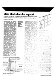 Glass blocks look for support. AJ 19.10.2000