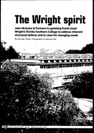 Wright spirit. John McAslan and Partners update of Frank Lloyd Wright's Florida Southern College. AJ 22.11.2001