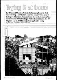 Trying it at home. Self-build house by Burd Haward Marston Architects. AJ 30.08.2001