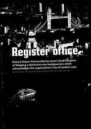 Register office. Richard Rogers Partnership's new headquarters building for Lloyd's Register of Shipping. AJ 10.01.2002