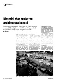 Material that broke the architectural mould. AJ 3.6.2004