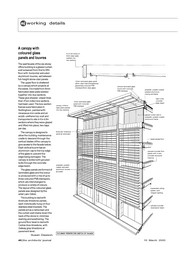 A canopy with coloured glass panels and louvres. AJ 10.03.2005