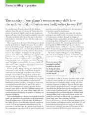 The scarcity of our planet's resources may shift how the architectural profession sees itself. AJ 28.06.2012
