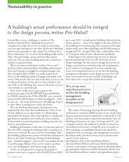 A building's actual performance should be integral to the design process. AJ 25.04.2013