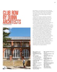 Club Row by Quinn Architects. AJ Specification 09.2016