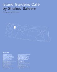 Island Gardens Cafe. Shahed Saleem. AJ Specification 05.2025