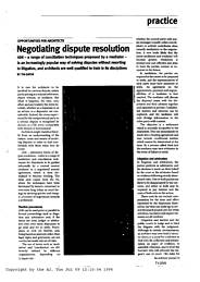 Negotiating dispute resolution. AJ 31.03.93