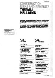 Thermal insulation: Part 1 the risks. AJ 11.6.86