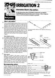 Irrigation 2: information sheet 1: drip emitters. AJ 12.3.80