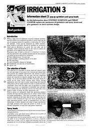 Irrigation 3: information sheet 2: pop-up sprinklers and spray heads. AJ 19.3.80