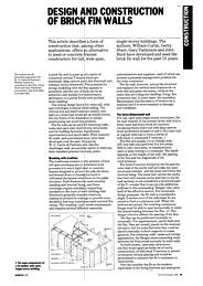 Design and construction of brick fin walls. AJ 14.11.84