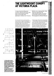 Lightweight canopy at Victoria Plaza. AJ 29.10.86