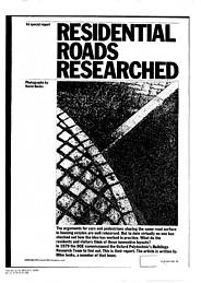 Special report. Residential roads researched. AJ 29.06.83