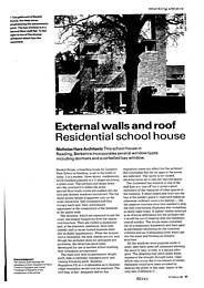 External walls and roof: residential school house. AJ 18.3.92