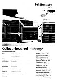 College design to change: BRIT school. AJ 7.10.92