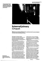 Internal joinery: chapel. AJ 1.7.92