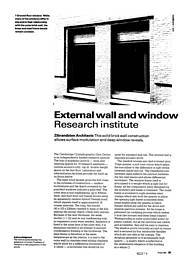 External wall and window: research institute:. AJ 8.7.92