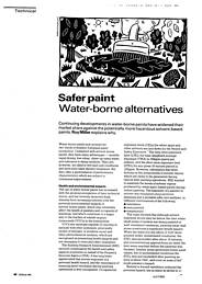 Safer paint. Water borne alternatives. AJ 29.07.92