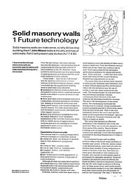 Solid masonry walls. Future technology. AJ 03.06.92