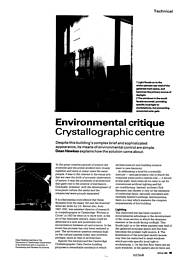 Environmental critique. Crystallographic centre. AJ 08.06.92