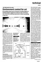 Air-conditioning in galleries. Environment control for art. AJ 23.06.93